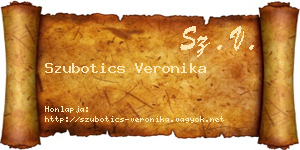 Szubotics Veronika névjegykártya